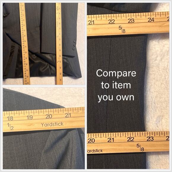 Vintage Burberry 44L 40x31 Gray 2 Piece Suit with Red Suspenders Quality - Picture 14 of 16